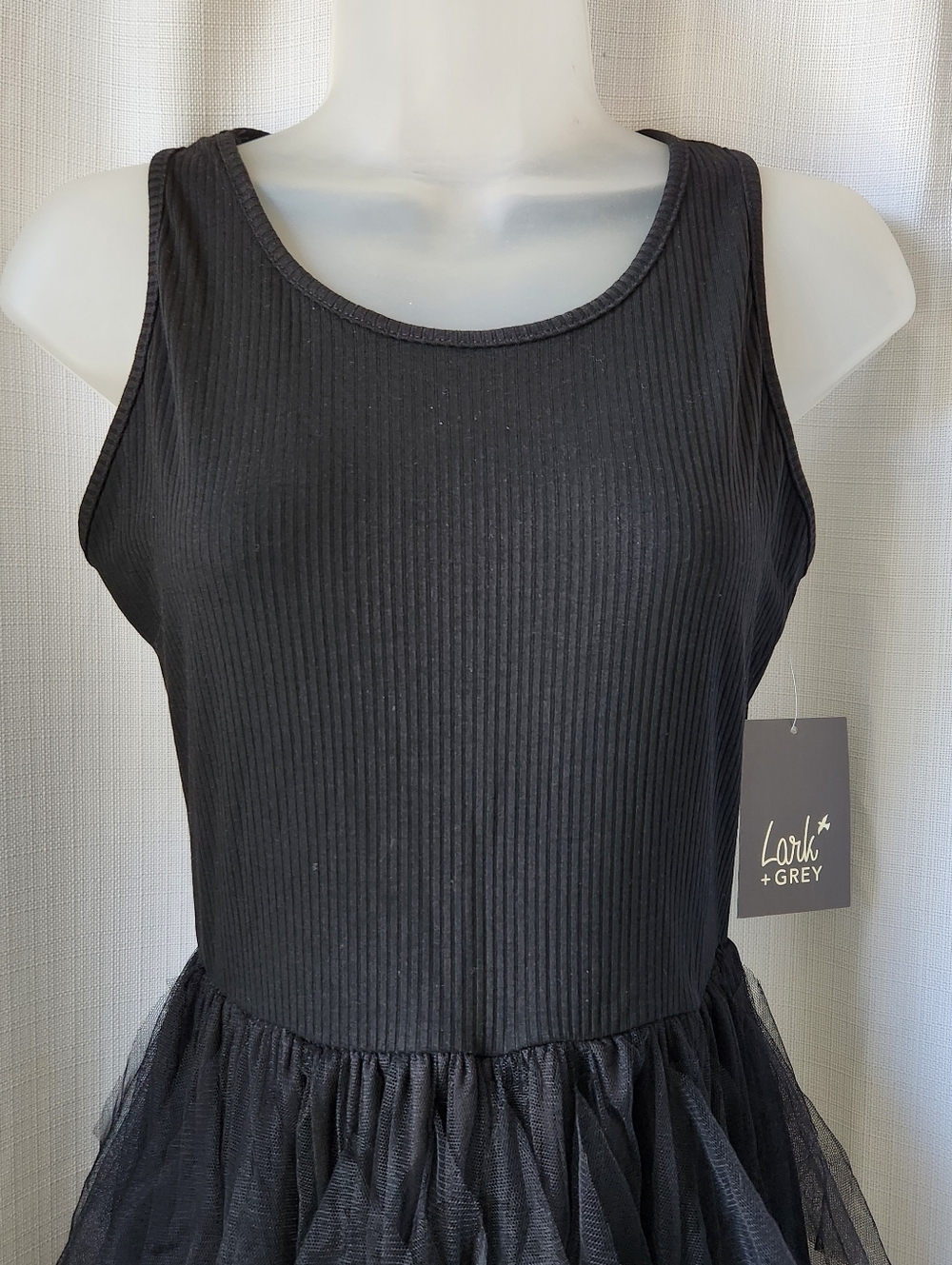 NWT Lark + Grey Black Tulle Tiered Maxi Dress Size MP Whimsigoth - Picture 2 of 5
